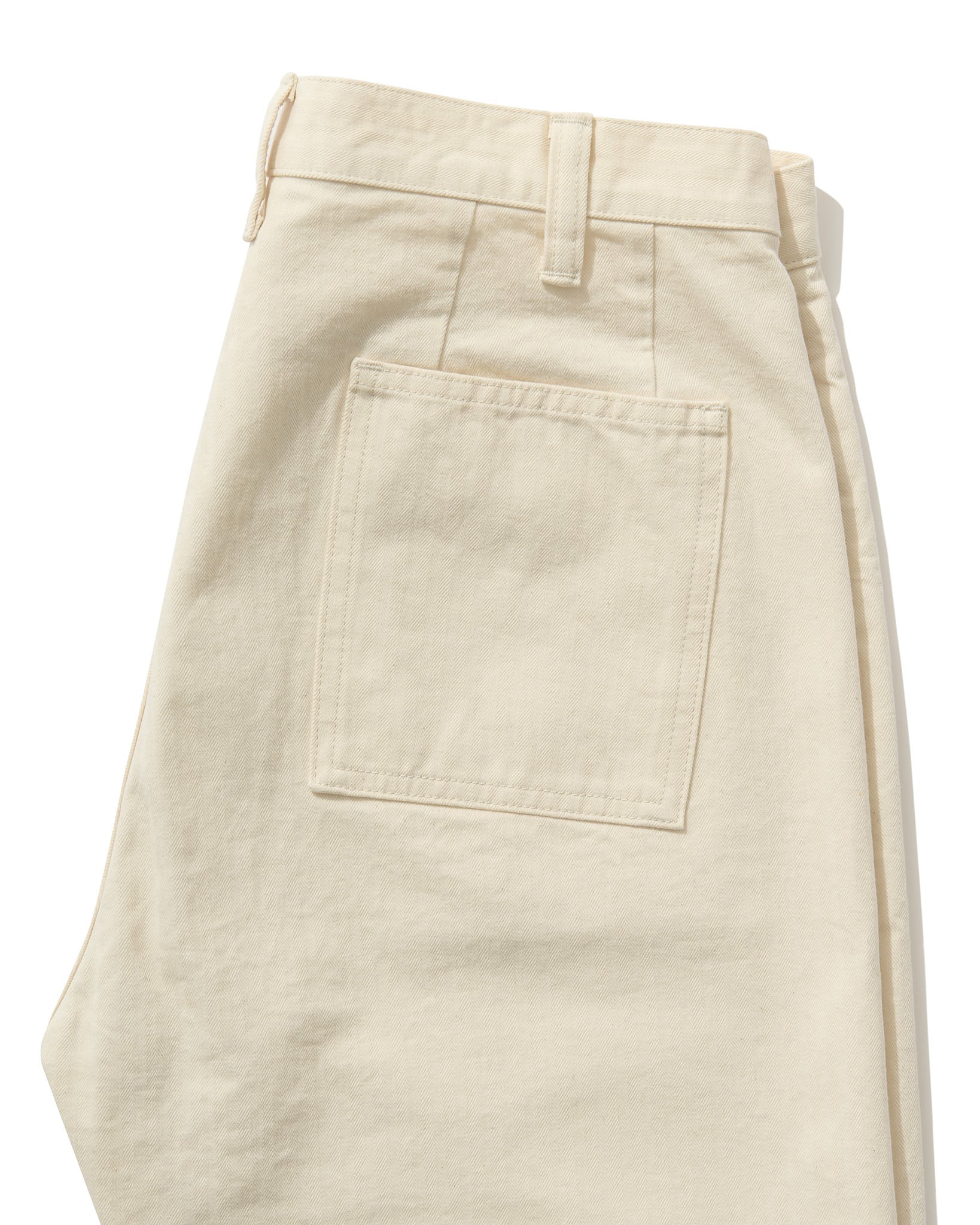 French Pocket Trouser in Cream HBT