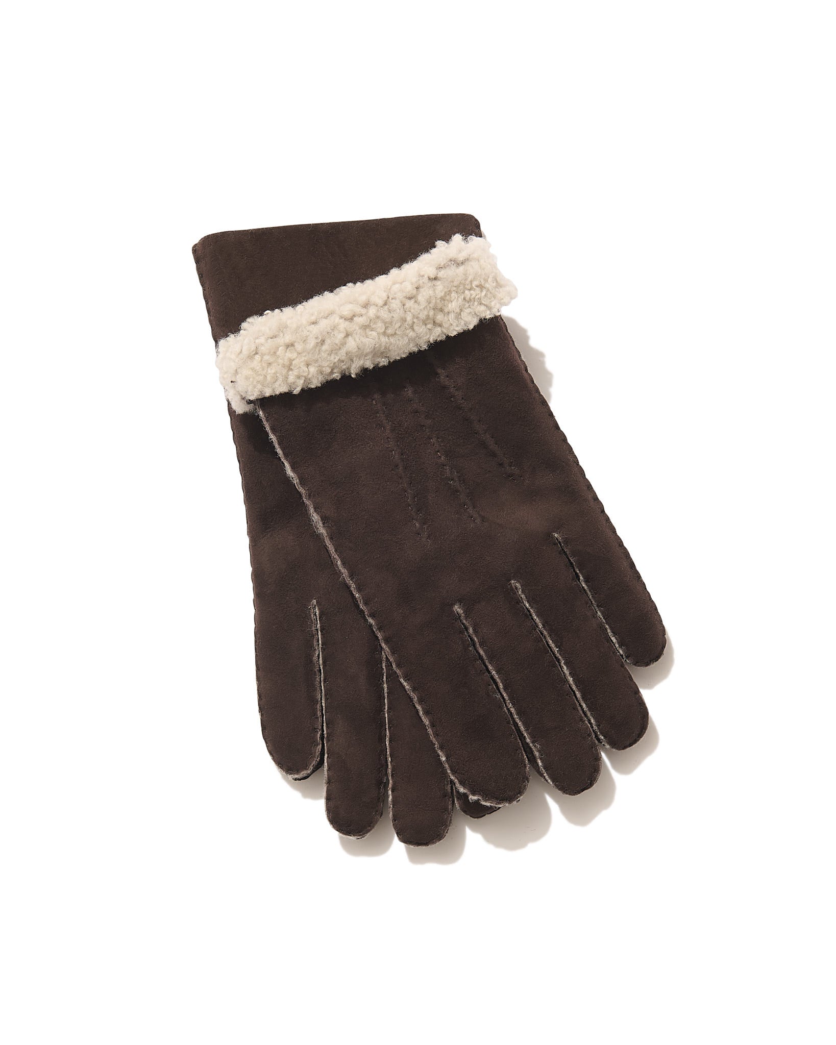 Shearling Gloves in Coffee