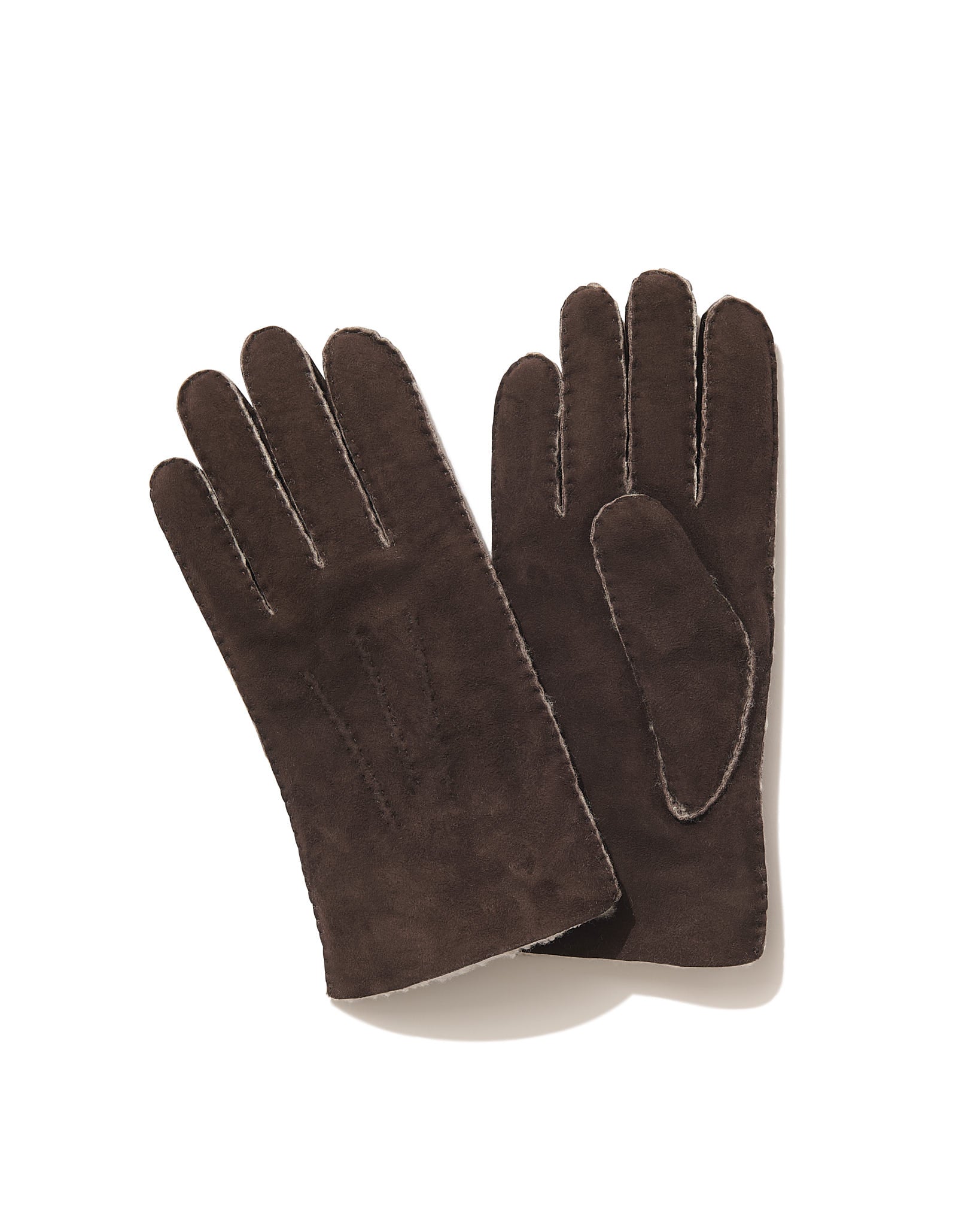 Shearling Gloves in Coffee