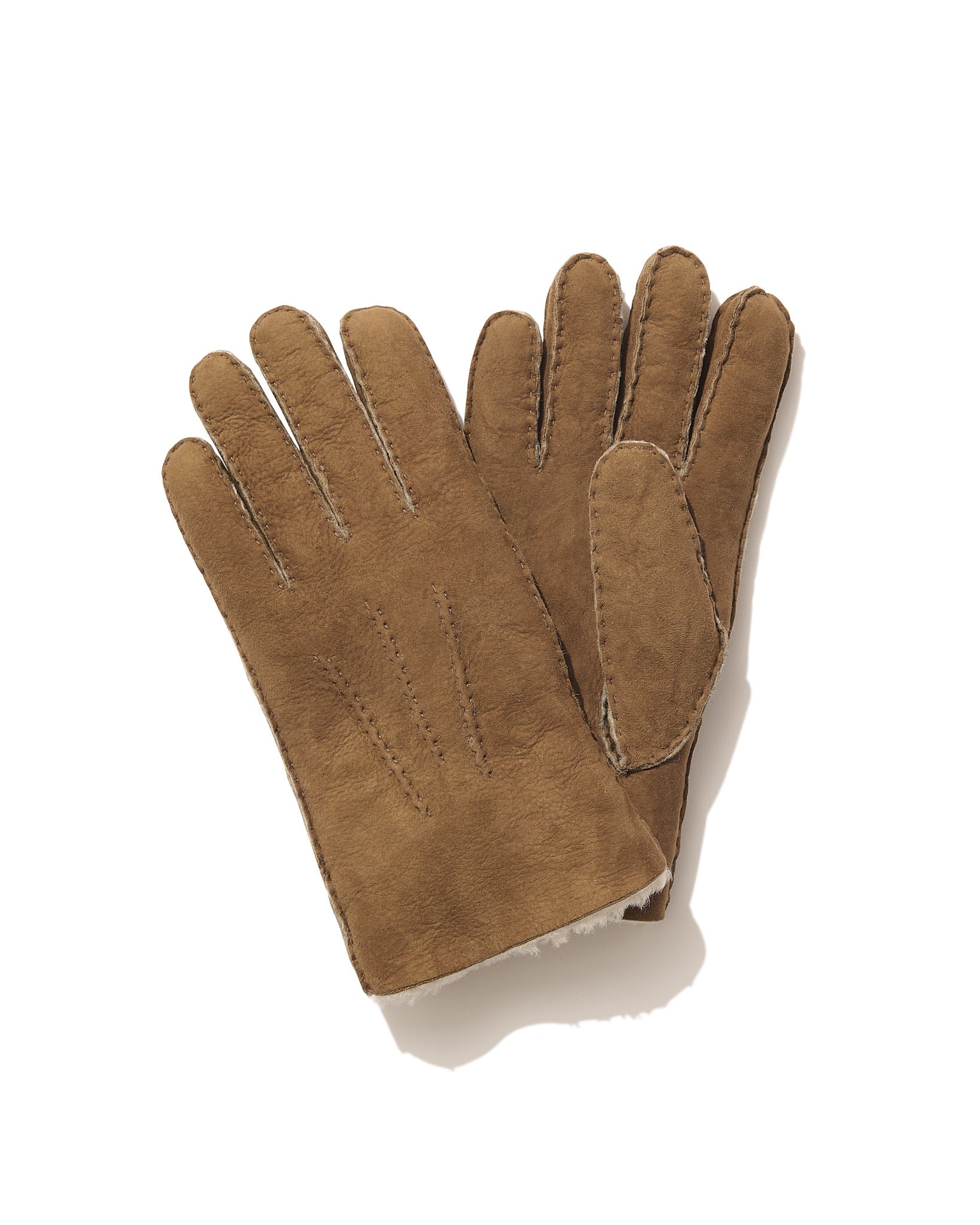 Shearling Gloves in Hazel