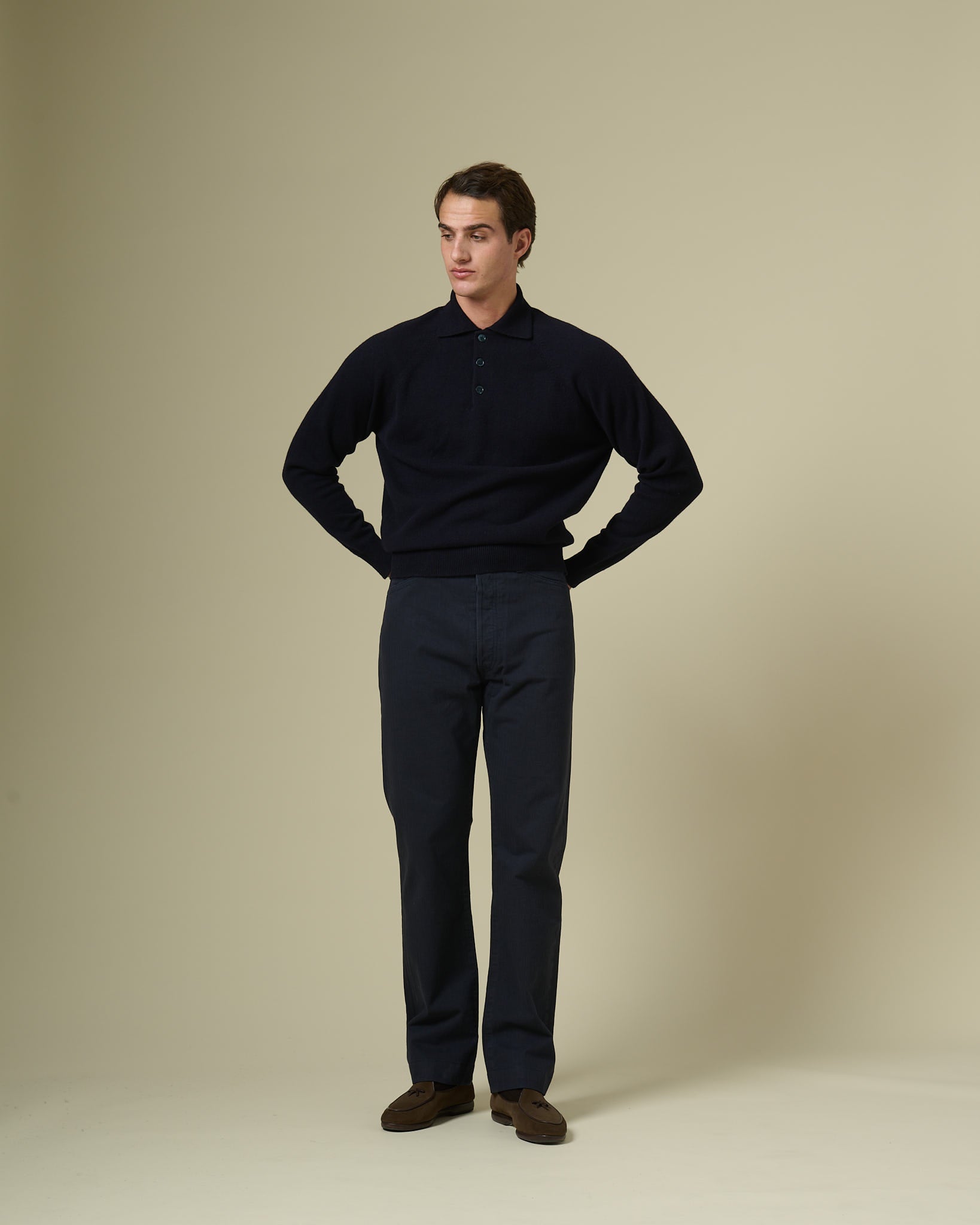 French Pocket Trouser in Navy HBT