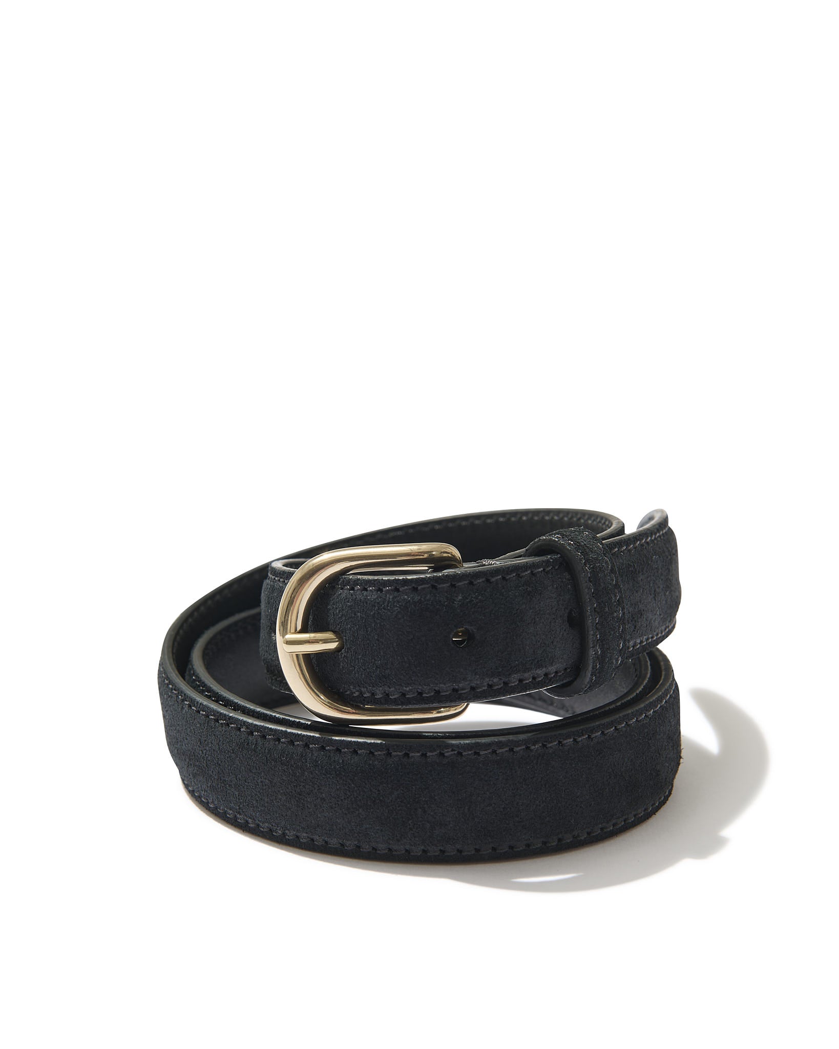 Reduced! Genuine Edwardian black offers suede leather belt with unique heavy brass ball buckle.